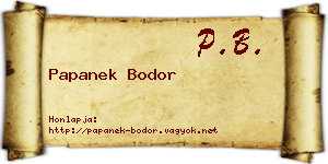 Papanek Bodor névjegykártya
